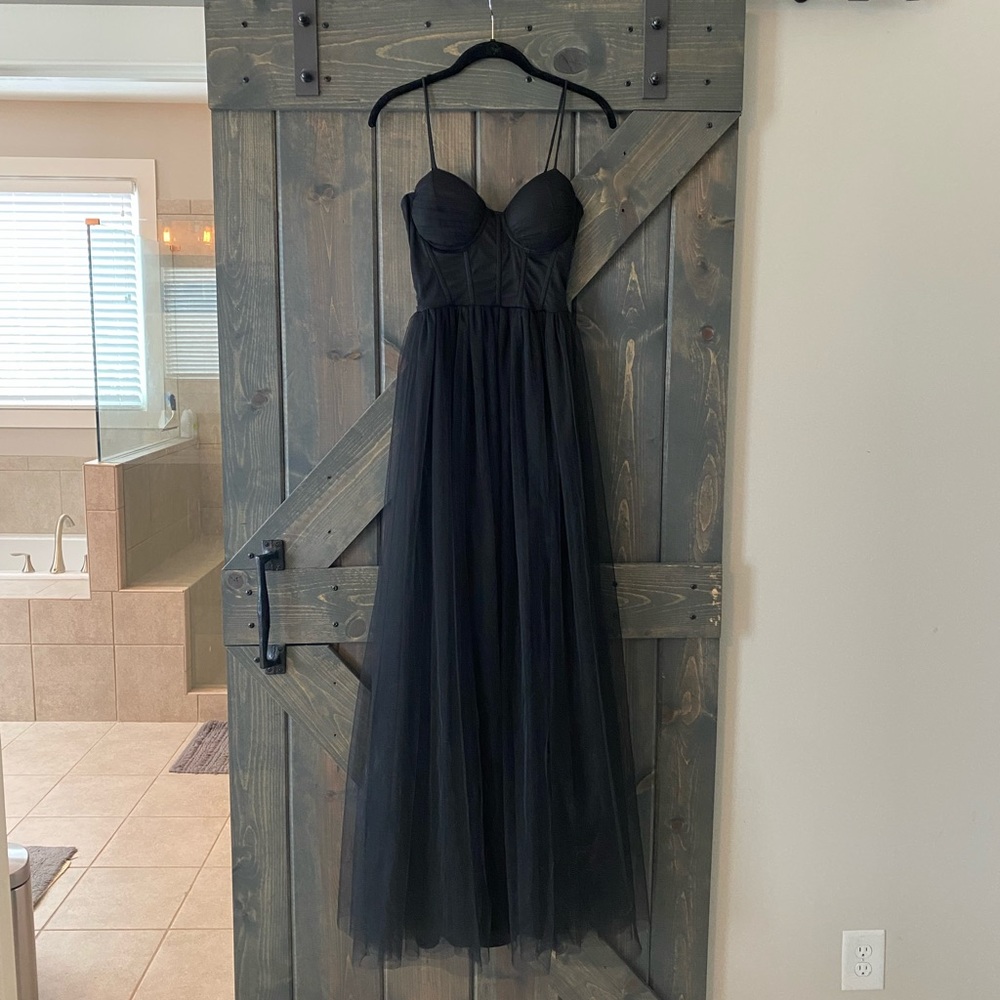 NWT! Black Corset Evening Gown (S)